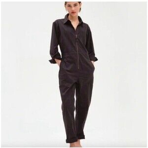 Alex Mill Judd Utility Jumpsuit Women's M Indigo  Zip Long Sleeve Cotton